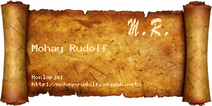 Mohay Rudolf névjegykártya